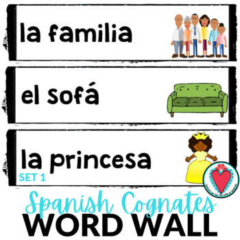 Preview of Spanish Cognates Vocabulary Word Wall - Bulletin Board - Spanish 1 
