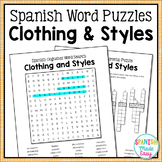 Spanish Cognates Word Puzzles: Clothing and Styles