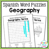 Spanish Cognates Word Puzzles: Geography Terms