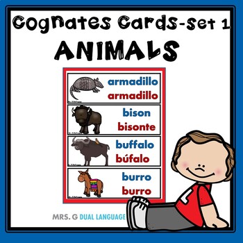 Spanish Cognates Word Wall ANIMALS by Mrs G Dual Language | TPT