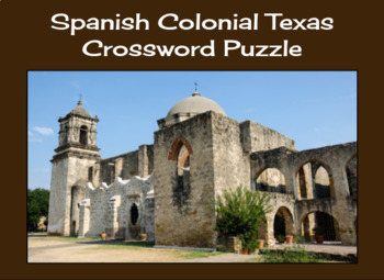 Preview of Spanish Colonial Texas Crossword Puzzle