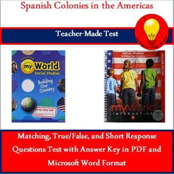 Preview of Spanish Colonies in the Americas Test (Answer Key Included)
