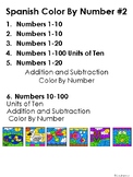 Spanish Color By Number 1-100 Set Two