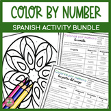 Spanish Color By Number Activity Bundle |  Colorea por Número