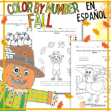 Spanish Color By Number Fall Autumn Otoño Coloring Thanksg