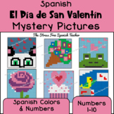 Spanish Color By Number Mystery Pictures for Valentine's D
