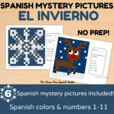 Spanish Color By Number Mystery Pictures for Winter Invierno