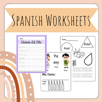 Preview of Spanish Color Worksheet Packet