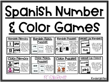 Preview of Spanish Color and Number Games