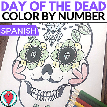 Day Of The Dead Skull To Color Worksheets Teaching Resources Tpt