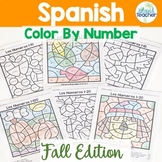 Spanish Color by Number FALL EDITION 1-10, 1-20, 1-100