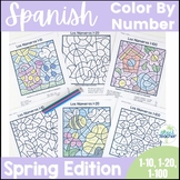Spanish Color by Number SPRING EDITION 1-10, 1-20, 1-100