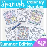 Spanish Color by Number SUMMER EDITION 1-10, 1-20, 1-100