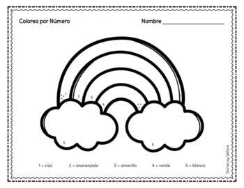 Spanish Color by Number--Spring Themed by Stories by Senora | TPT