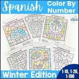 Spanish Color by Number WINTER EDITION 1-10, 1-20, 1-100