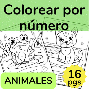 Preview of Los Colores Spanish Color by Number Spanish Sub Activity Animals Coloring Pages