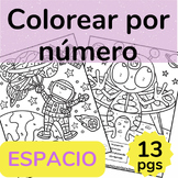 Spanish Color by Number Spanish Sub Activity Space/Astrona