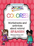 Colores - Spanish Color Unit worksheets, flashcards / Dist