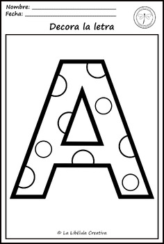Spanish Coloring Alphabet ABC Letters Fichas Colorear Abecedario Letras