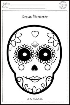 Spanish Coloring Day Of The Dead - Fichas De Colorear Día De Muertos México