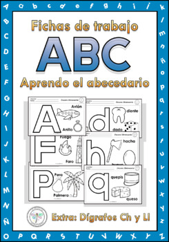 Preview of Spanish Coloring Learning Alphabet Aprendo Abecedario Dígrafos Colorear