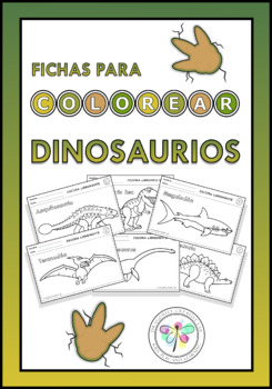 Spanish Coloring Worksheets Dinosaurs Animals Colorear Dinosaurios Animales