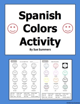 spanish colors worksheets for kindergarten