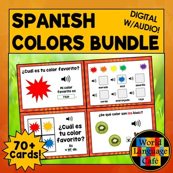 Preview of SPANISH COLORS BOOM CARDS ⭐ Spanish Digital Flashcards ⭐ Boom Cards Spanish