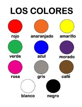 Spanish Colors - Chart and Activities by Unschoolish | TpT