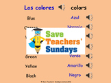 Spanish Colors Lesson plan, PowerPoint (with audio), Flash