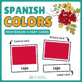 Colors in Spanish (Los colores): Tarjetas de 3 partes Mont