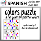 Printable Colors Puzzle Game - Spanish