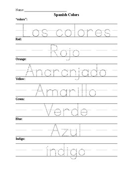 Spanish Colors Trace FREEBIE! by Pre-K Discovery Director | TPT