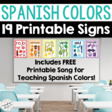 Spanish Colors Vocabulary Printable Signs Bulletin Board |