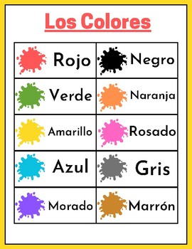 Preview of Spanish Colors : Ward wall Vocabulary Card in Spanish - bulletin board