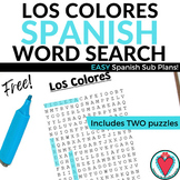 Spanish Colors FREE Word Search - Easy Spanish Sub Plans
