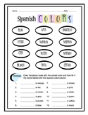 Spanish Colors Worksheet Packet