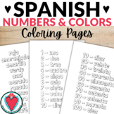 Spanish Coloring Page - Spanish Colors and Numbers - Eleme