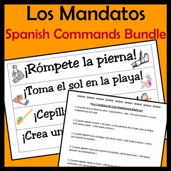 Preview of Spanish Commands Interactive Activities Bundle - Games, Notes - Mandatos