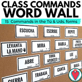 Spanish Commands Word Wall - Classroom Decor / Bulletin Board