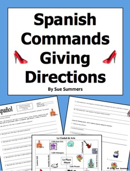 Preview of Spanish Commands and City Vocabulary 10 Giving Directions Responses