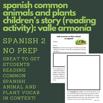 Preview of Spanish Animals and Plants Children's Book (Reading Activity) (SPA 2)