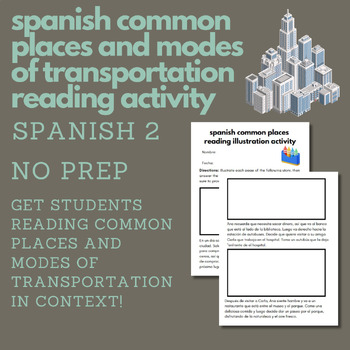 Preview of Spanish Common Places & Modes of Transport Reading Activity (Spanish 2)