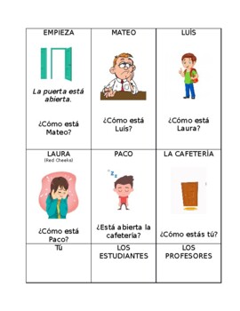 Spanish Communicative Activity - Estar w/emotions and conditions