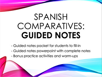 Preview of Spanish Comparatives Guided Notes