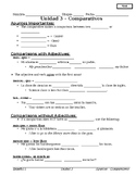 Spanish Comparatives Notes and Practice