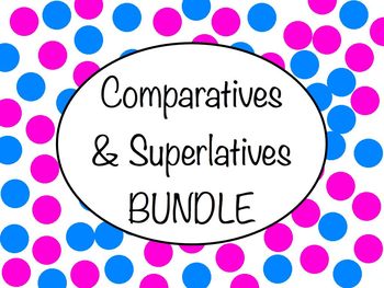 Preview of Spanish Comparatives & Superlatives BUNDLE - Slideshows, Worksheet Packs