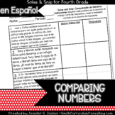Spanish Comparing Numbers Word Problems Math Activity | So
