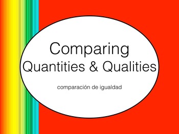 Preview of Spanish Comparing Quantities & Qualities Keynote Slideshow for Mac