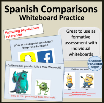 Preview of Spanish Comparisons Whiteboard Practice